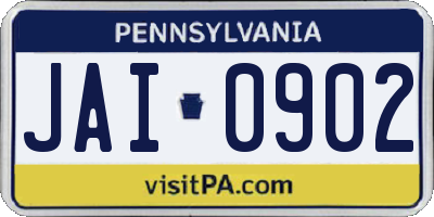 PA license plate JAI0902