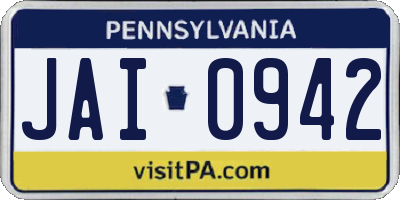 PA license plate JAI0942