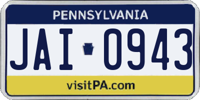 PA license plate JAI0943