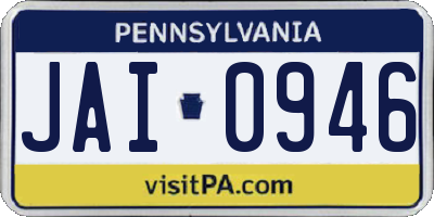 PA license plate JAI0946
