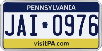 PA license plate JAI0976