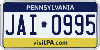 PA license plate JAI0995