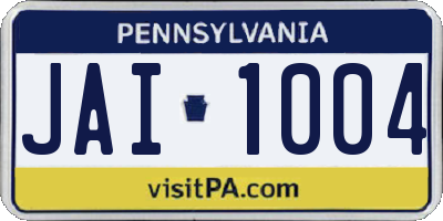 PA license plate JAI1004