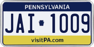PA license plate JAI1009