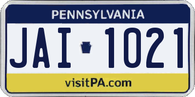 PA license plate JAI1021
