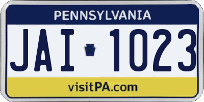 PA license plate JAI1023
