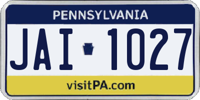 PA license plate JAI1027