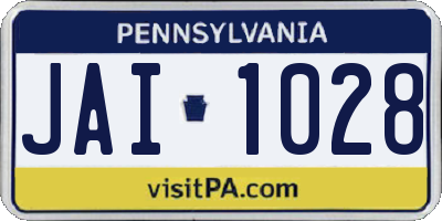 PA license plate JAI1028