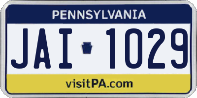 PA license plate JAI1029