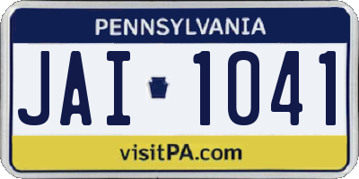 PA license plate JAI1041