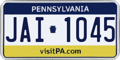 PA license plate JAI1045