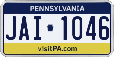 PA license plate JAI1046