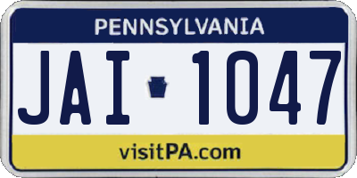 PA license plate JAI1047