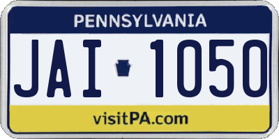 PA license plate JAI1050