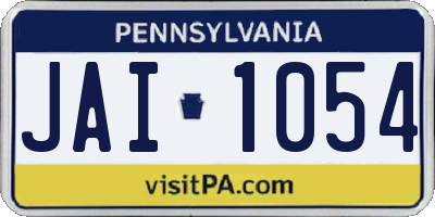 PA license plate JAI1054