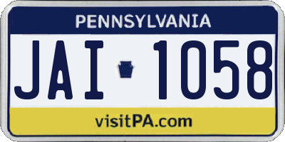 PA license plate JAI1058