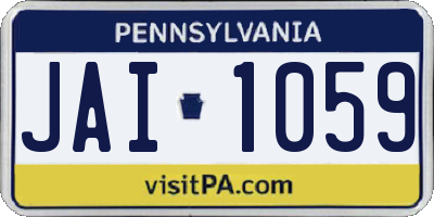 PA license plate JAI1059