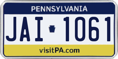 PA license plate JAI1061
