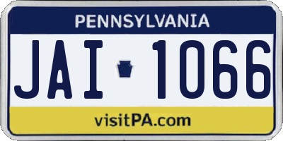 PA license plate JAI1066