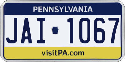 PA license plate JAI1067