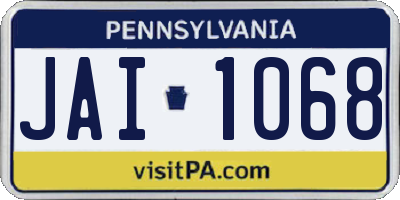 PA license plate JAI1068