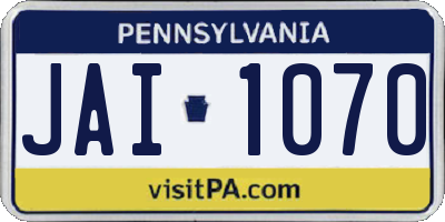 PA license plate JAI1070