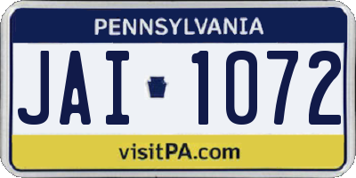 PA license plate JAI1072