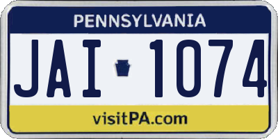 PA license plate JAI1074