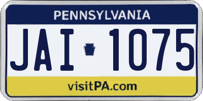 PA license plate JAI1075