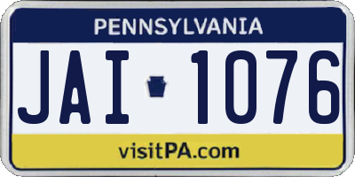 PA license plate JAI1076