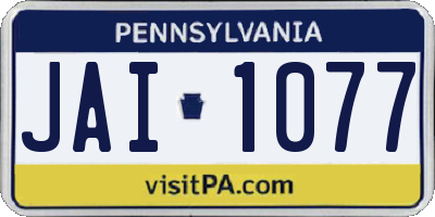 PA license plate JAI1077