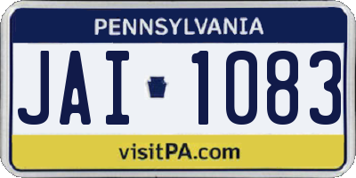 PA license plate JAI1083