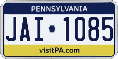 PA license plate JAI1085