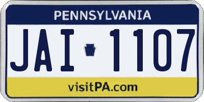 PA license plate JAI1107