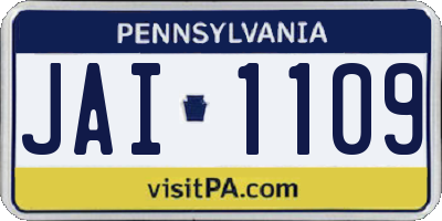 PA license plate JAI1109