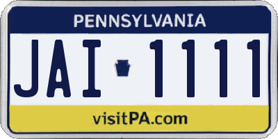 PA license plate JAI1111