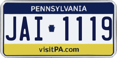 PA license plate JAI1119