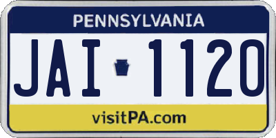 PA license plate JAI1120