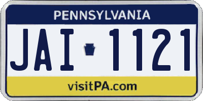 PA license plate JAI1121