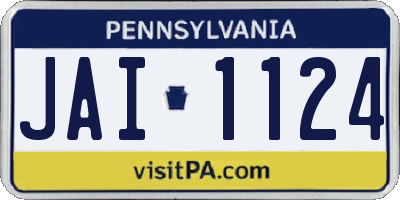 PA license plate JAI1124