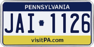 PA license plate JAI1126