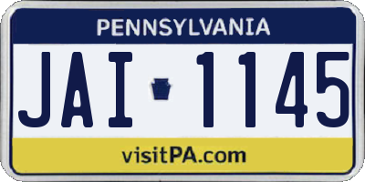 PA license plate JAI1145