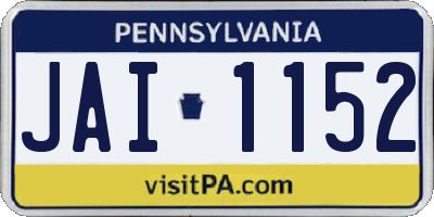 PA license plate JAI1152