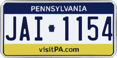 PA license plate JAI1154