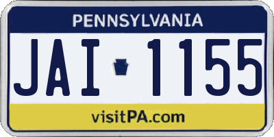 PA license plate JAI1155