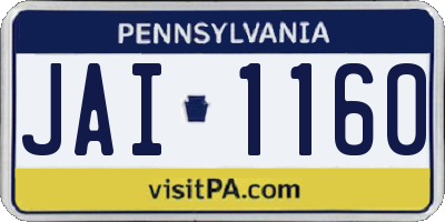PA license plate JAI1160