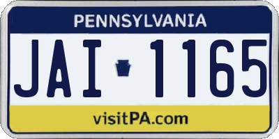 PA license plate JAI1165