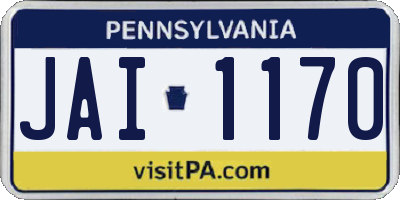 PA license plate JAI1170