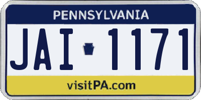 PA license plate JAI1171