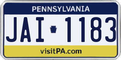 PA license plate JAI1183